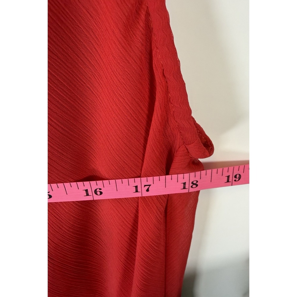 Womens Plus 1X Red Sheer Sleeveless Blouse NWT Layered Dressy Top - Picture 5 of 6